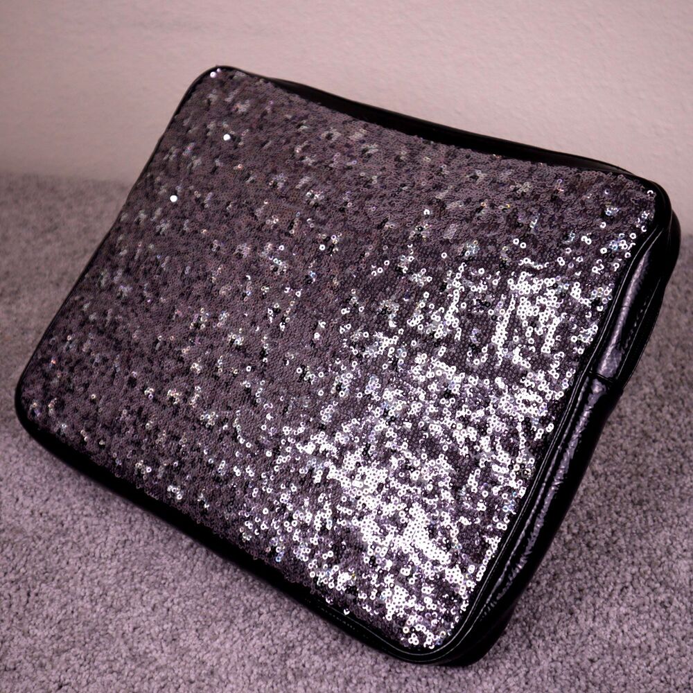 Nine West Silver Sequin Laptop Holder Pink Inside